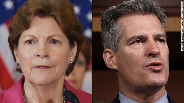 Jeane Shaheen and GOP Opponent Scott Brown