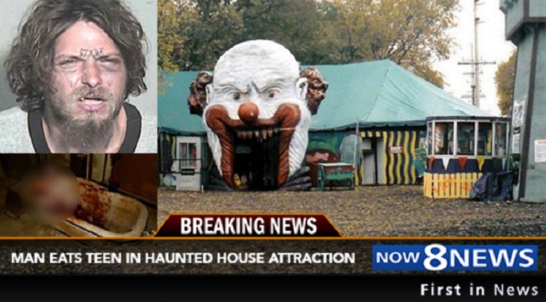 Man Eats Teen in Haunted House Attraction