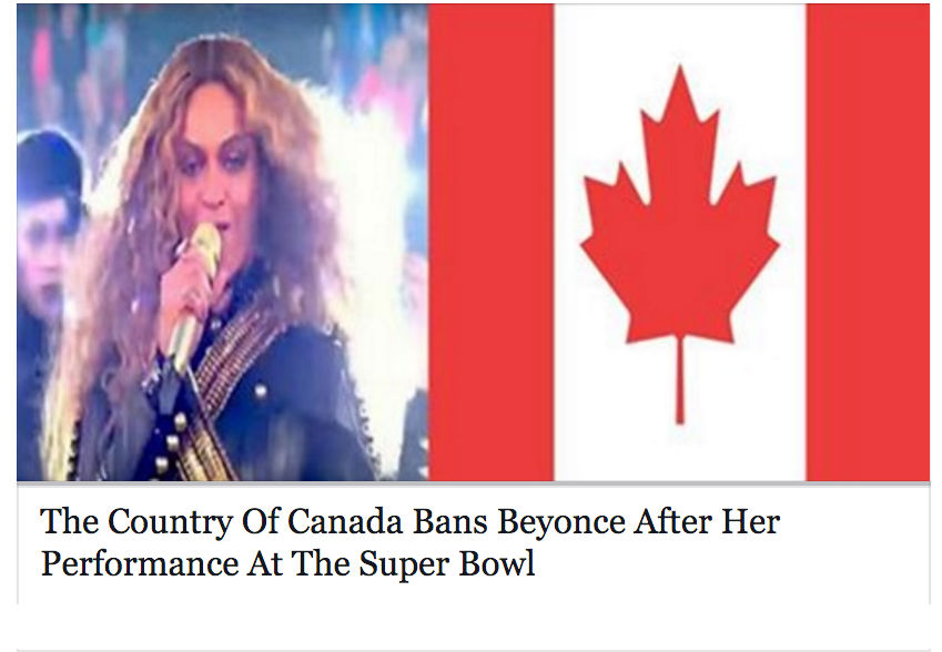 Canada Banned Beyonce to perform in their Country