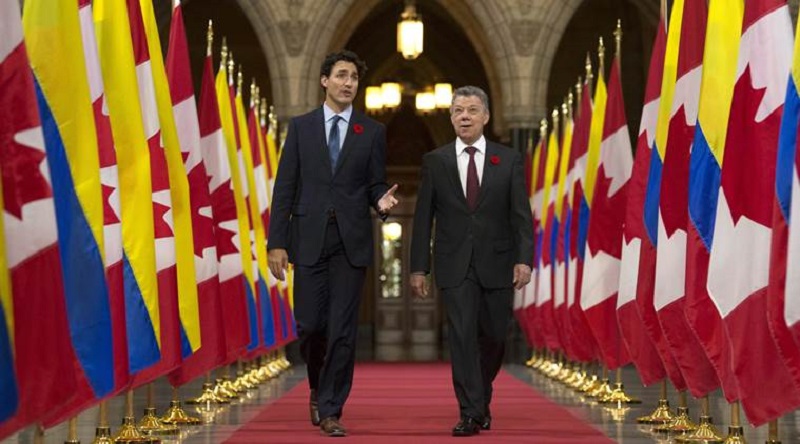 President of Colombia Juan Manuel Santos Praised Canada to Support Peace Efforts