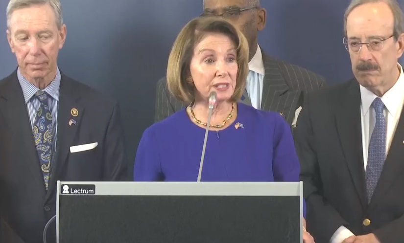 Pelosi says Trump is digging his own grave