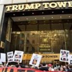 Demonstrators gathered outside Trump Tower demanding Arrest Trump