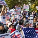 Several Hundred People gathered at Rise Up Against Asian Hate rally