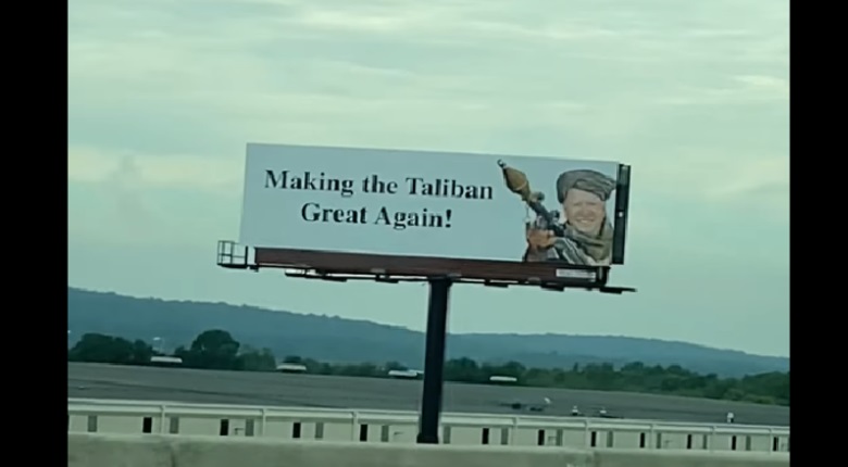 Billboards in Pennsylvania messaging “Making the Taliban Great Again”