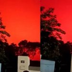 Viral Video Clips showed Sky turned into Red in the Chinese Port City of Zhoushan